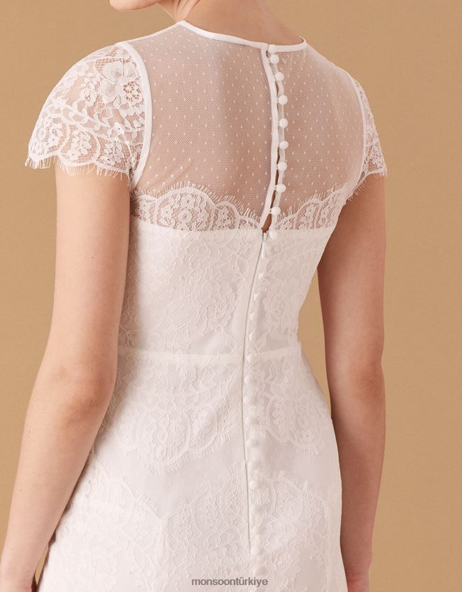 Monsoon kadınlar rebecca chantilly dantel gelinlik JH86BT989 Giyim fildişi