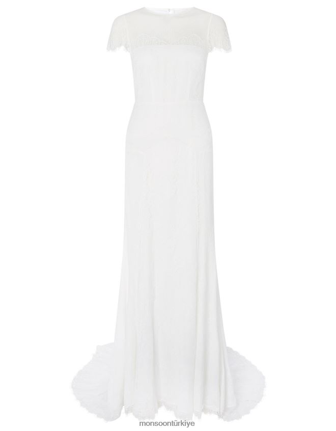 Monsoon kadınlar rebecca chantilly dantel gelinlik JH86BT989 Giyim fildişi