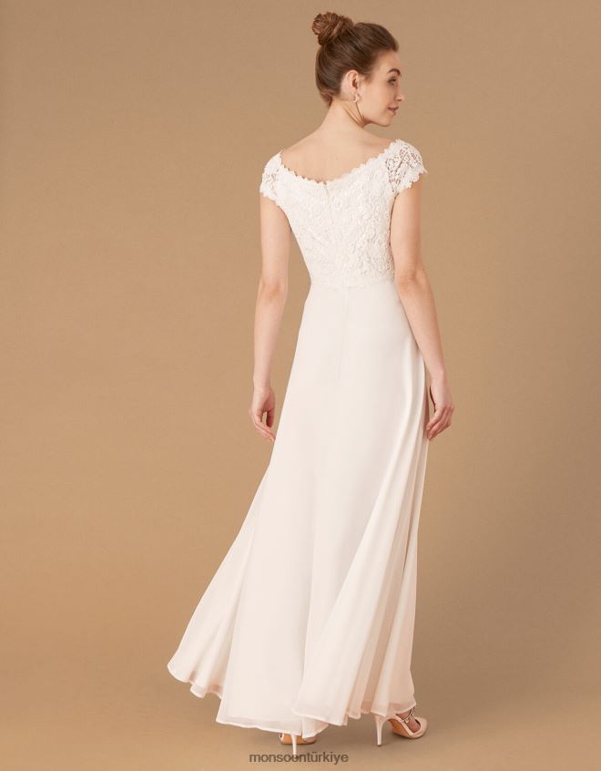 Monsoon kadınlar sloane dantel korse bardot gelinlik JH86BT1153 Giyim fildişi