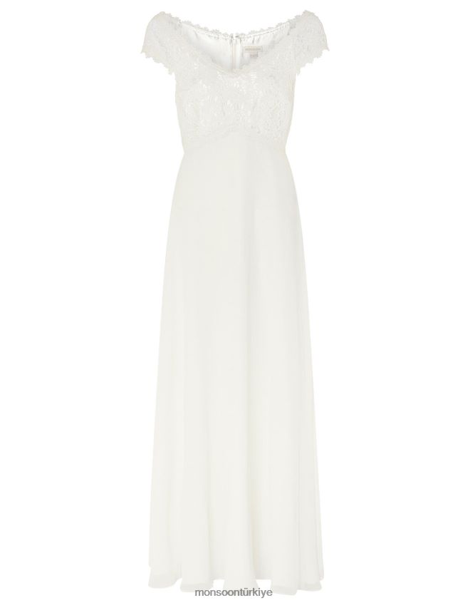 Monsoon kadınlar sloane dantel korse bardot gelinlik JH86BT1153 Giyim fildişi