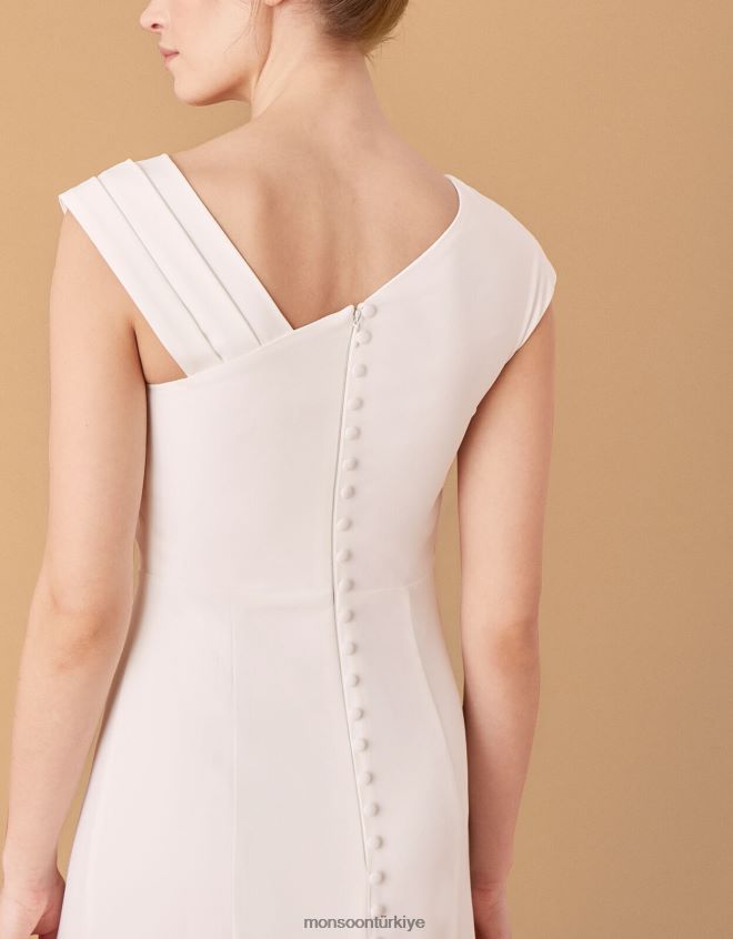 Monsoon kadınlar tess işlemeli broşlu gelinlik JH86BT1127 Giyim fildişi