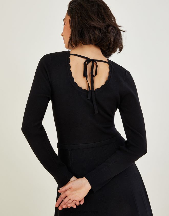 Monsoon kadınlar Lenzing Ecoverolu Arkadan Bağlamalı Fisto Yaka Elbise JH86BT489 Giyim siyah