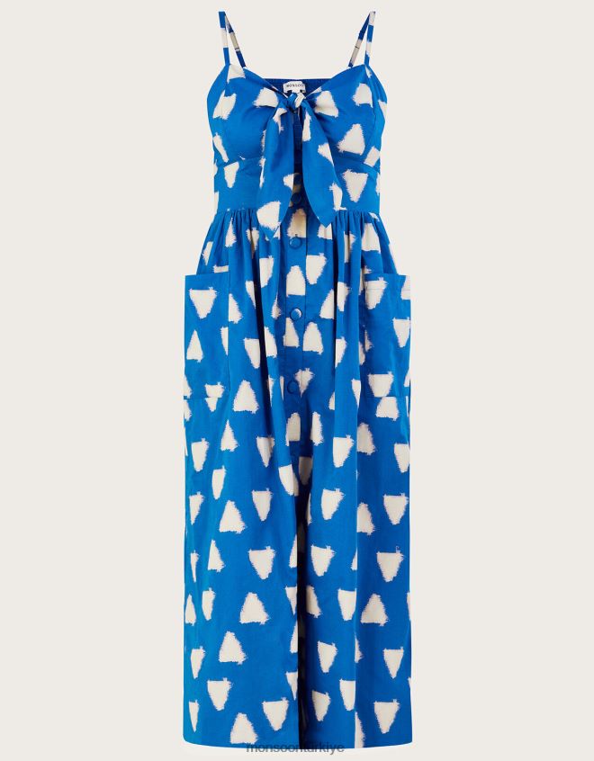 Monsoon kadınlar üçgen batik boya cami elbise JH86BT359 Giyim mavi