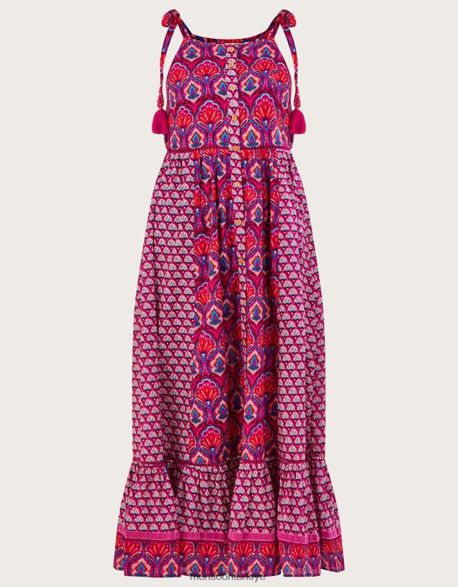 Monsoon kadınlar octavia hayran desenli elbise JH86BT109 Giyim pembe