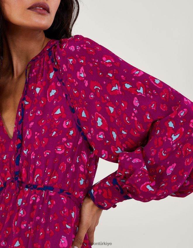 Monsoon kadınlar sara hayvan desenli elbise JH86BT73 Giyim pembe