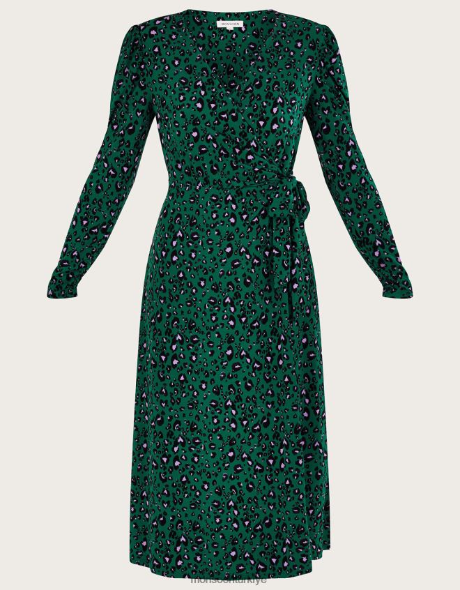 Monsoon kadınlar baskı şal elbise JH86BT121 Giyim yeşil