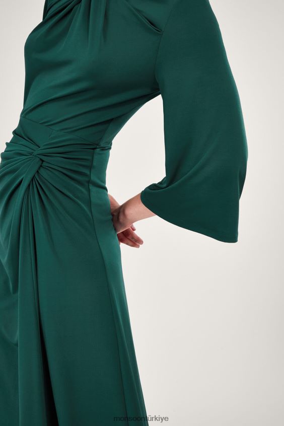 Monsoon kadınlar dantelli jarse elbise JH86BT41 Giyim yeşil