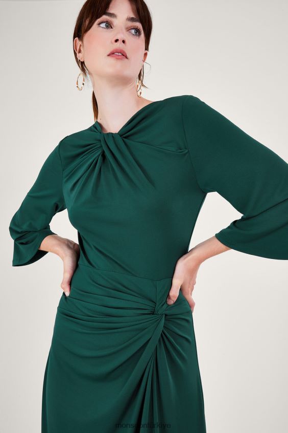 Monsoon kadınlar dantelli jarse elbise JH86BT41 Giyim yeşil