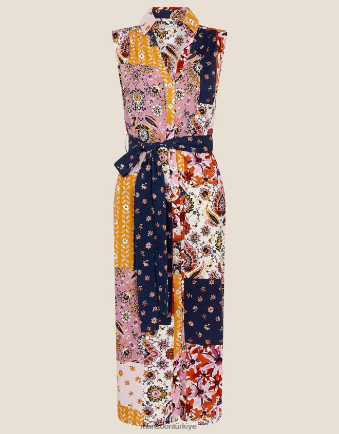 Monsoon kadınlar elbisenin içinden yama baskı düğmesi JH86BT1031 Giyim çok