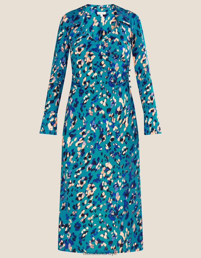 Monsoon kadınlar hayvan desenli jarse elbise JH86BT684 Giyim mavi