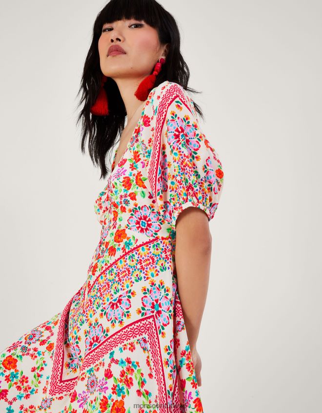 Monsoon kadınlar sürdürülebilir viskozdan julietta çiçekli maksi elbise JH86BT271 Giyim fildişi