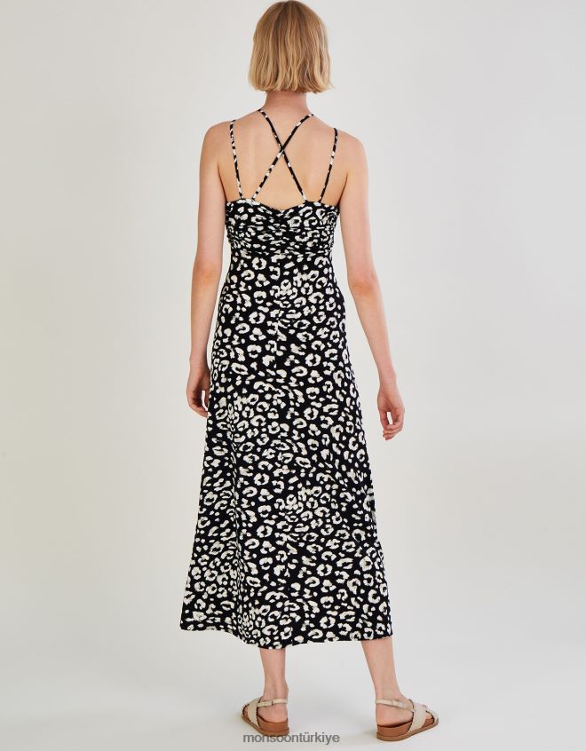 Monsoon kadınlar askılı hayvan desenli maxi elbise JH86BT510 Giyim çok