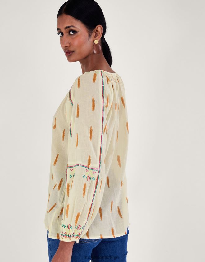 Monsoon kadınlar işlemeli aztek üst JH86BT633 Giyim fildişi