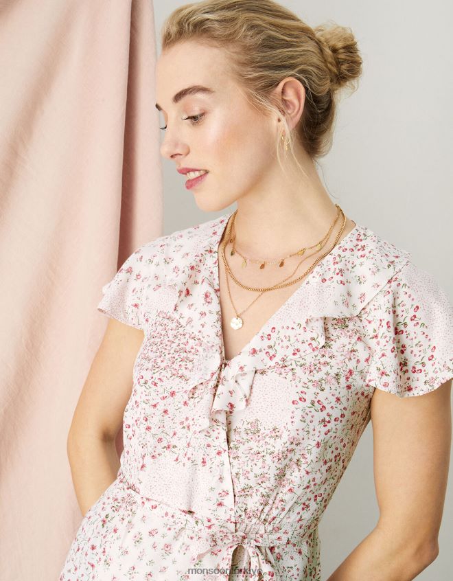 Monsoon kadınlar peri ditsy yama baskılı şal üst JH86BT760 Giyim fildişi