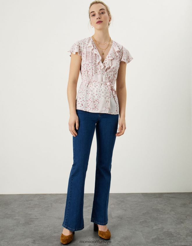 Monsoon kadınlar peri ditsy yama baskılı şal üst JH86BT760 Giyim fildişi