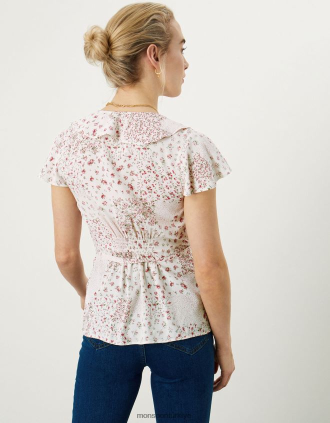 Monsoon kadınlar peri ditsy yama baskılı şal üst JH86BT760 Giyim fildişi