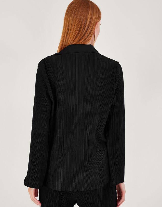 Monsoon kadınlar peta plisse üst JH86BT90 Giyim siyah