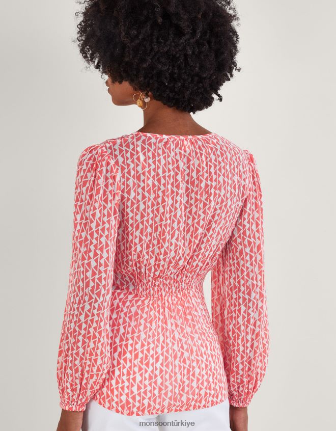 Monsoon kadınlar sürdürülebilir viskondan dorit anvelop üst JH86BT995 Giyim turuncu