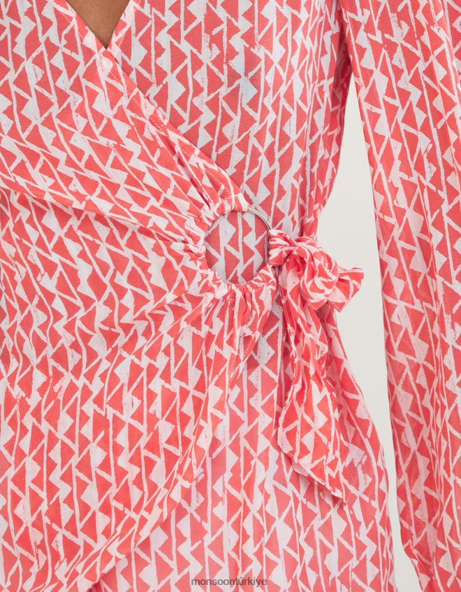 Monsoon kadınlar sürdürülebilir viskondan dorit anvelop üst JH86BT995 Giyim turuncu