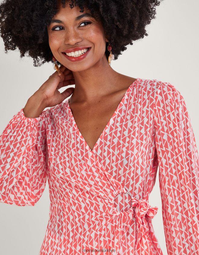 Monsoon kadınlar sürdürülebilir viskondan dorit anvelop üst JH86BT995 Giyim turuncu