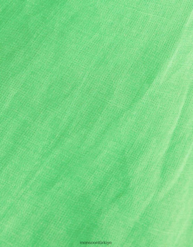 Monsoon kadınlar viski ve soda çarpıntı kollu gömlek JH86BT582 Giyim yeşil