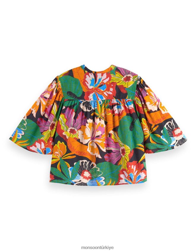 Monsoon kadınlar viski ve soda çarpıntı kollu gömlek JH86BT958 Giyim çok