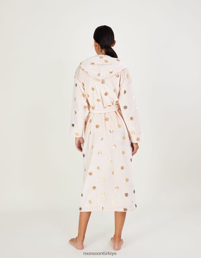 Monsoon kadınlar spot folyo kapüşonlu sabahlık JH86BT462 Giyim fildişi