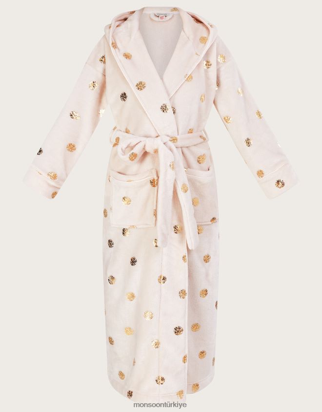 Monsoon kadınlar spot folyo kapüşonlu sabahlık JH86BT462 Giyim fildişi