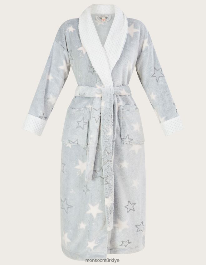 Monsoon kadınlar yıldız desenli sabahlık JH86BT643 Giyim gri