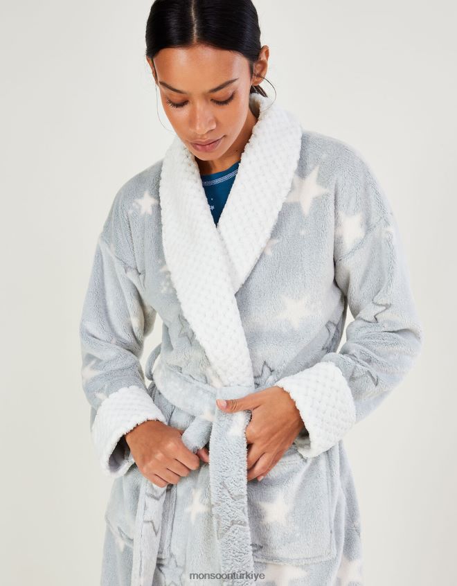 Monsoon kadınlar yıldız desenli sabahlık JH86BT837 Giyim kahverengi (taupe)