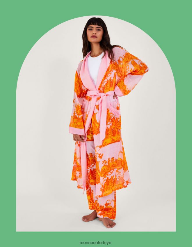 Monsoon kadınlar yüz yıldız antik sütun desenli elbise JH86BT297 Giyim zarif