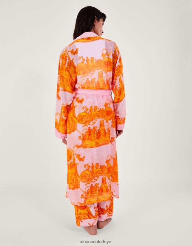 Monsoon kadınlar yüz yıldız antik sütun desenli elbise JH86BT297 Giyim zarif