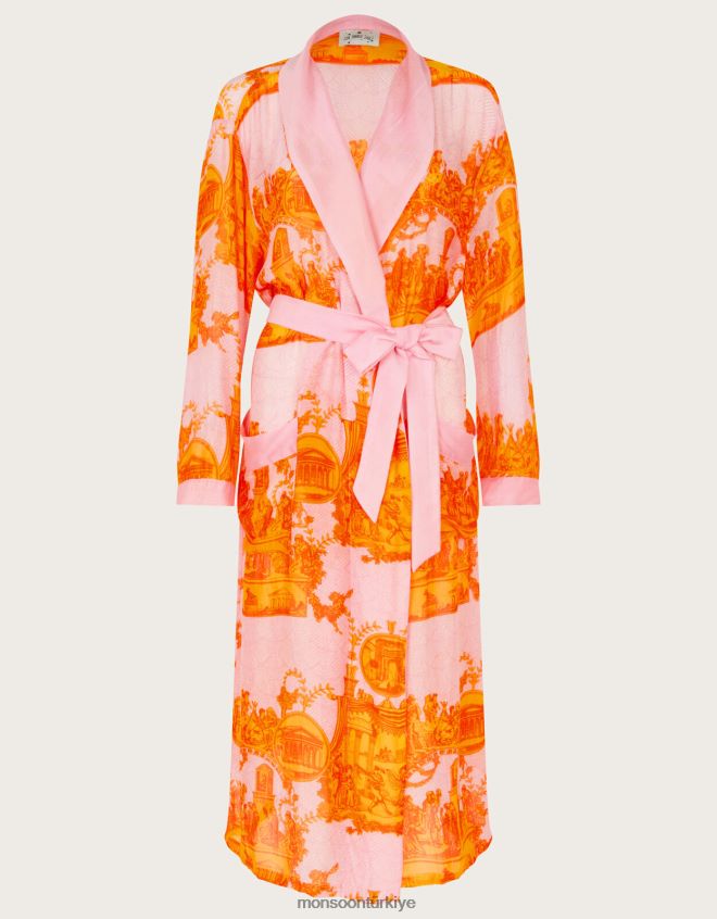 Monsoon kadınlar yüz yıldız antik sütun desenli elbise JH86BT297 Giyim zarif