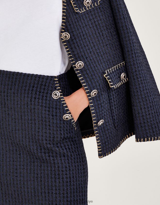 Monsoon kadınlar Tilly tüvit kısa etek JH86BT81 Giyim siyah