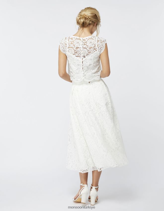 Monsoon kadınlar delilah dantel etek JH86BT1174 Giyim fildişi