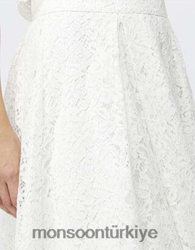 Monsoon kadınlar delilah dantel etek JH86BT1174 Giyim fildişi
