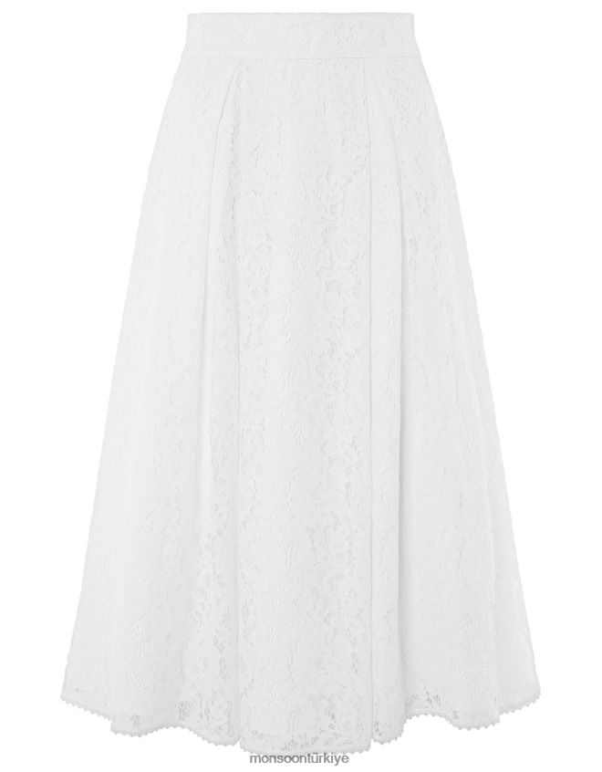 Monsoon kadınlar delilah dantel etek JH86BT1174 Giyim fildişi