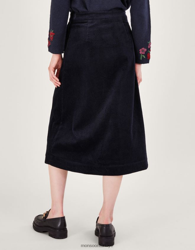 Monsoon kadınlar kordon midi etek JH86BT28 Giyim mavi (gece yarısı)
