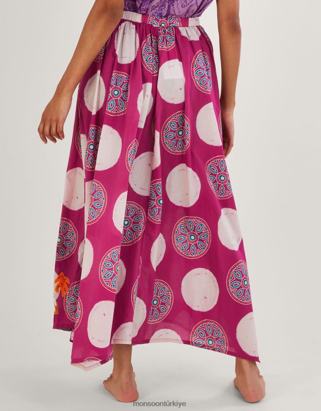Monsoon kadınlar sunana batik işlemeli mendil etek JH86BT581 Giyim pembe