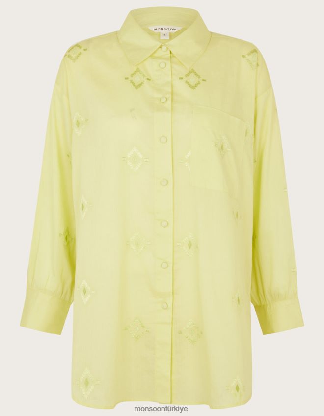 Monsoon kadınlar aztek elmas plaj gömleği JH86BT197 Giyim yeşil