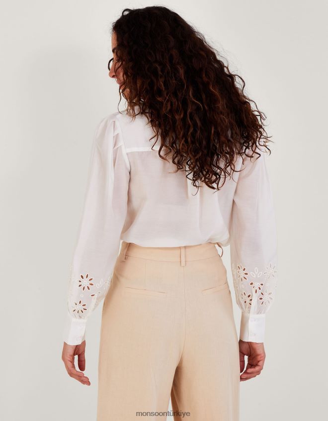 Monsoon kadınlar brie kesim bluz JH86BT754 Giyim fildişi