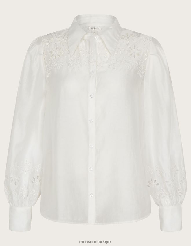 Monsoon kadınlar brie kesim bluz JH86BT754 Giyim fildişi