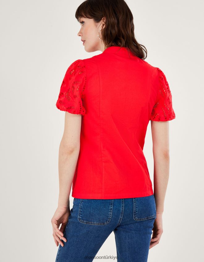 Monsoon kadınlar clara kesim bluz JH86BT155 Giyim kırmızı