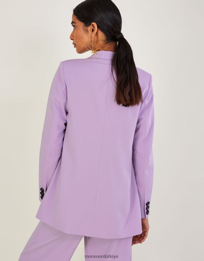 Monsoon kadınlar Lauren düz blazer JH86BT442 Giyim mor (leylak)