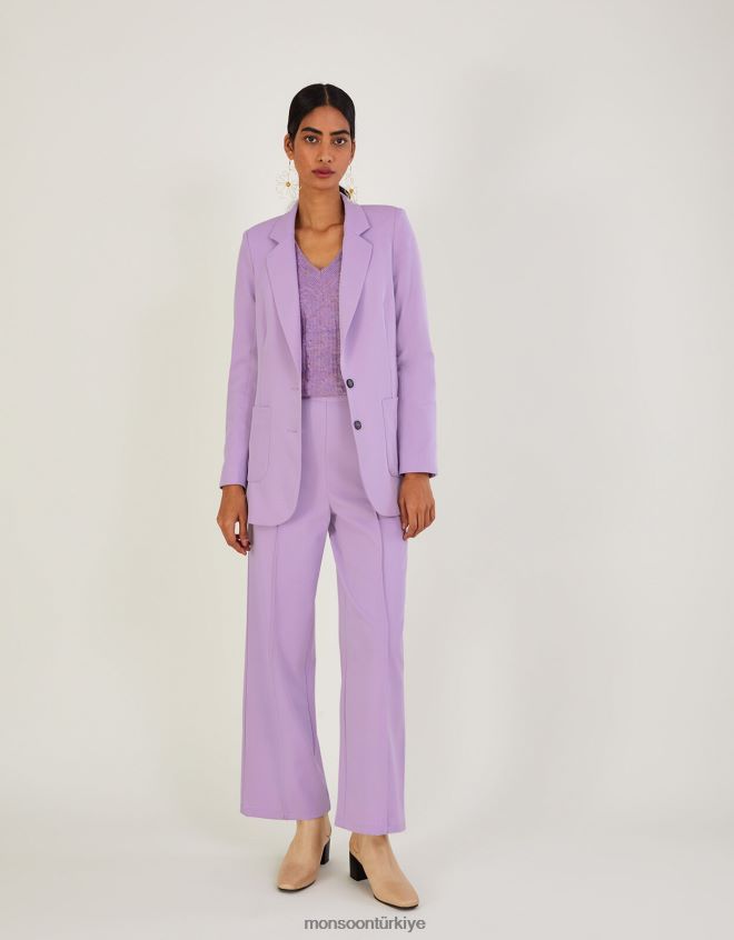 Monsoon kadınlar Lauren düz blazer JH86BT442 Giyim mor (leylak)