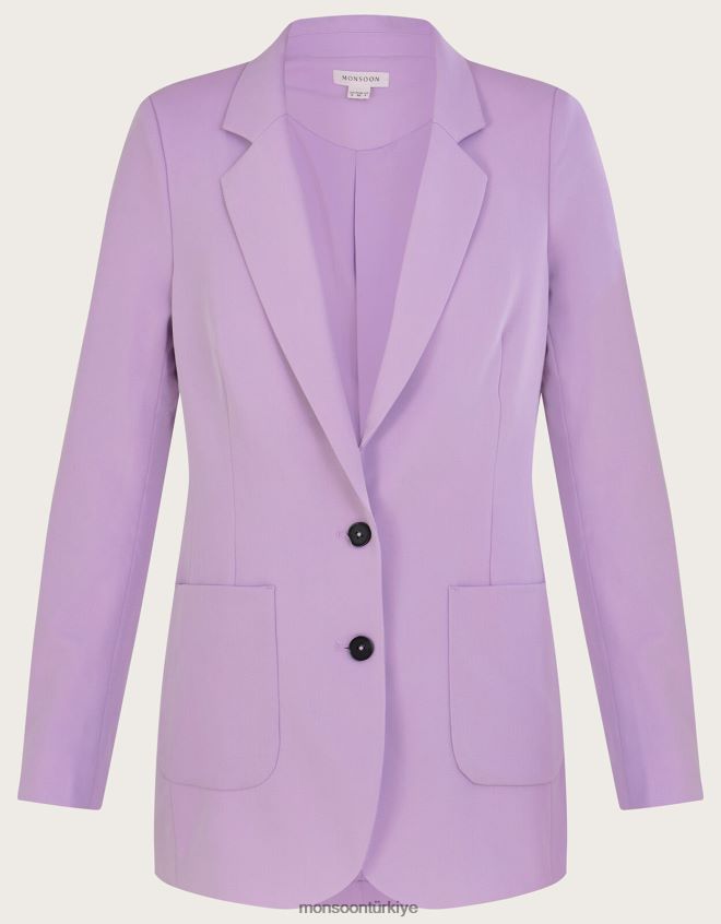 Monsoon kadınlar Lauren düz blazer JH86BT442 Giyim mor (leylak)