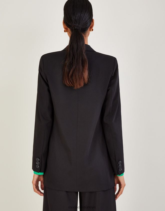 Monsoon kadınlar Lauren düz blazer JH86BT640 Giyim siyah