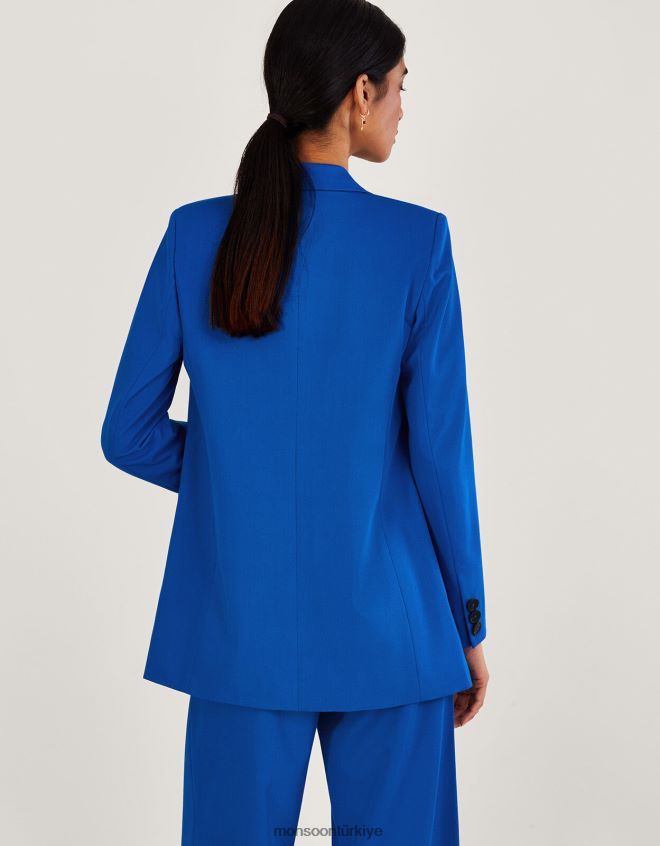 Monsoon kadınlar Lauren düz blazer JH86BT964 Giyim mavi