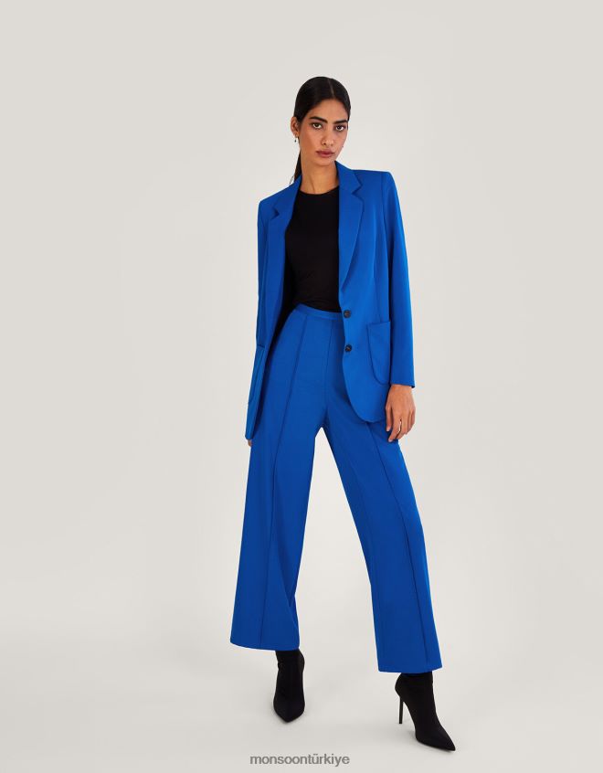 Monsoon kadınlar Lauren düz blazer JH86BT964 Giyim mavi