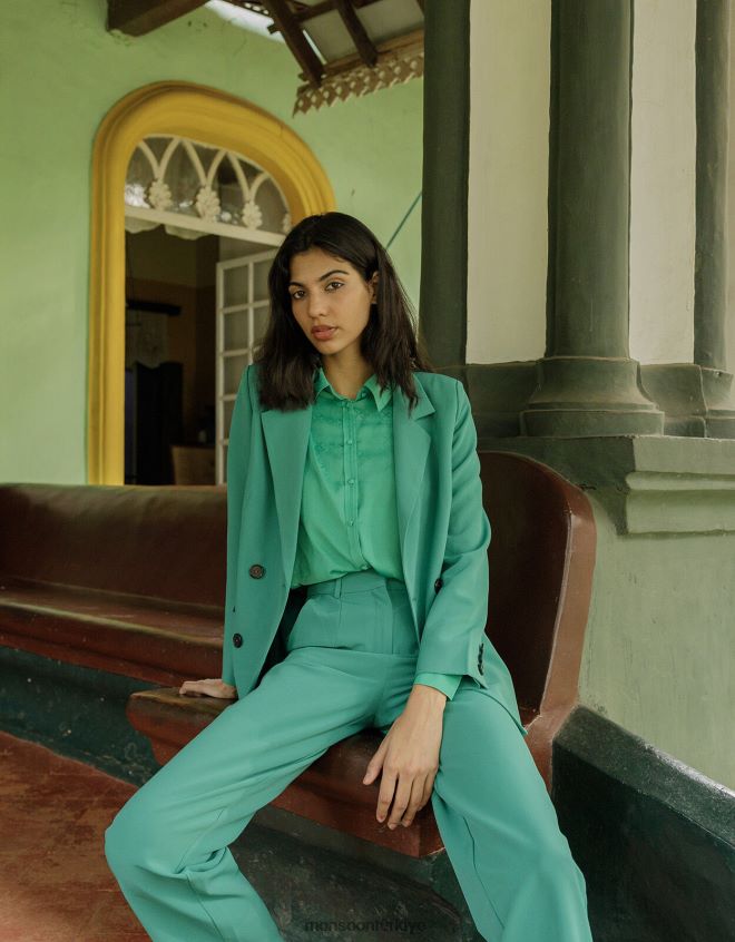 Monsoon kadınlar Madelyn kruvaze ceket JH86BT1009 Giyim yeşil